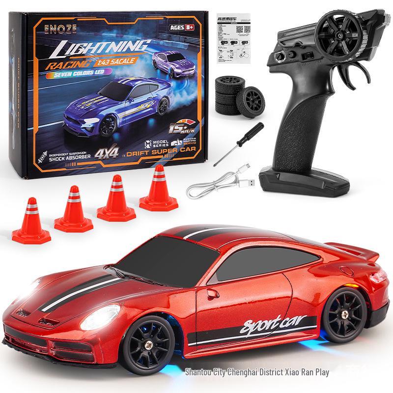Professional 1:43 RC Drift Car, 2.4G, Four-Wheel Drive, High-Speed Mini Racing Car Toy.