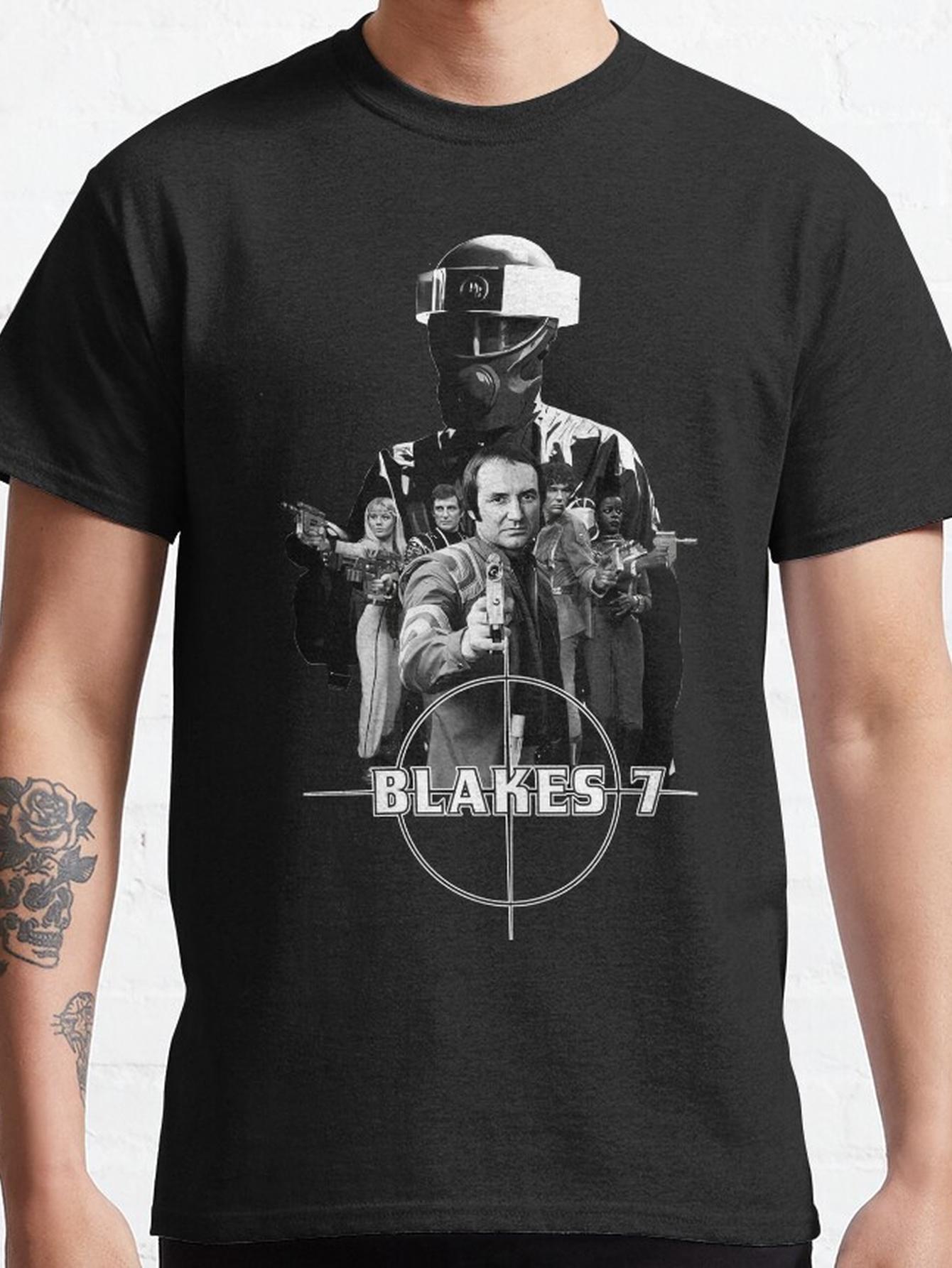 Men s Blake s 7 TV Show #4 Blake Crew Graphic T-Shirt - Retro Classic Tee with Captain Blake & Crew L