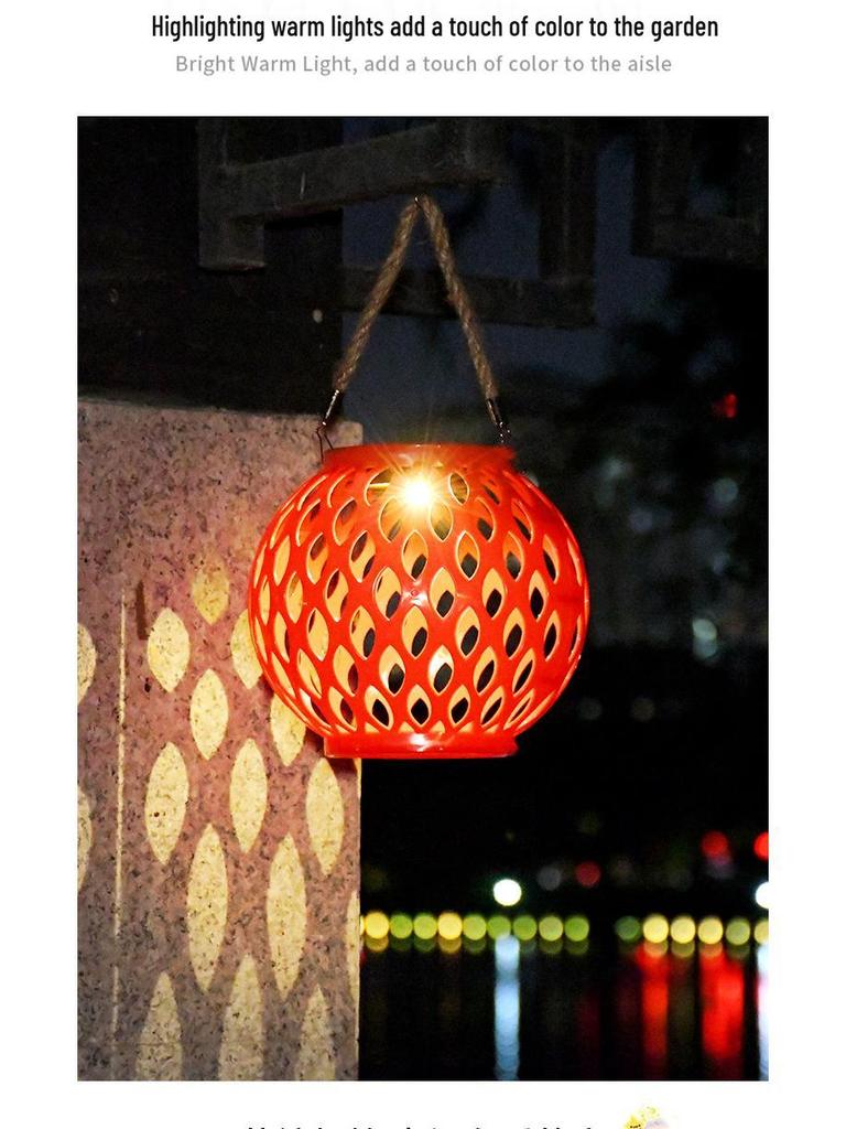 Outdoor Rainproof Solar Hanging Zen Lantern: Atmospheric Pendant Light for Trees and Courtyards