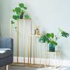 Nordic Gold Iron Art Flower Stand - Floor Standing Plant Rack for Living Room, Balcony, and Succulents.