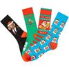 Cotton Plus Size Mid-Calf Fashion Socks - European & American Style Christmas Dog Design for Men & Women