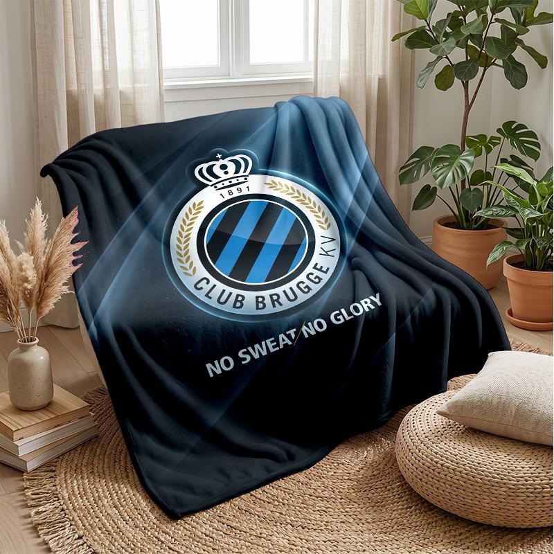 Coperta morbida in pile flanella Club Brugge FC Leggera Accogliente Calda Coperta da lancio per Divano Letto Decorazione Casa