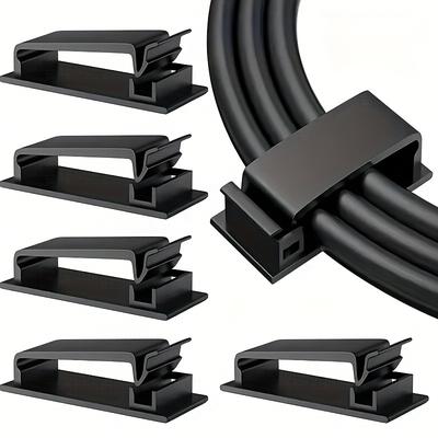 Easy-Install Self-Adhesive Cable Clips - 5/10/20pcs, Wire Organizer for TV, Computer, Ethernet & Power Cords, Perfect for Home, Office