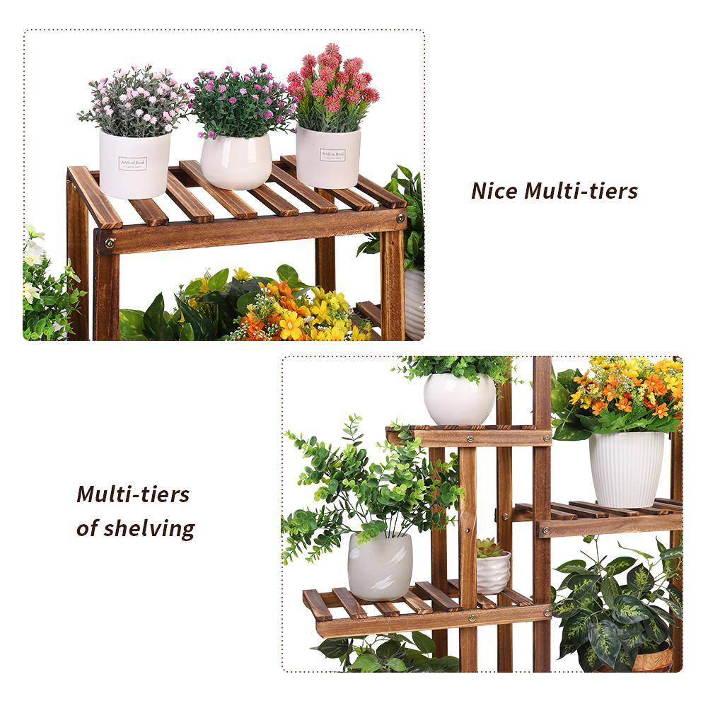 Heavy Duty Wooden Plant Stand Flower Pots Shelf Indoor Outdoor Display Rack