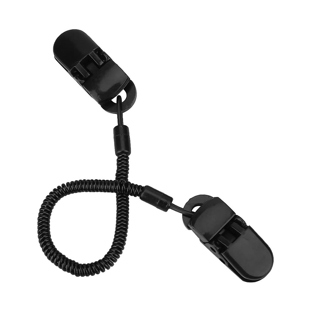 3pcs Black Retainer Hat Clip for Fishing Apparel Holder and Coiled Cord Leash Sailing Hat Clip