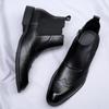 Classic Retro Man Chelsea Boots Men Brogue Leather Ankle Boots Fashion British Style Short Boots Versatile Casual Business Shoes