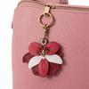 Sweet Cartoon Flower Keychain PU Leather Access Control Card Holder Bag Pendant Multicolor Ornament Bag Hanging Girl