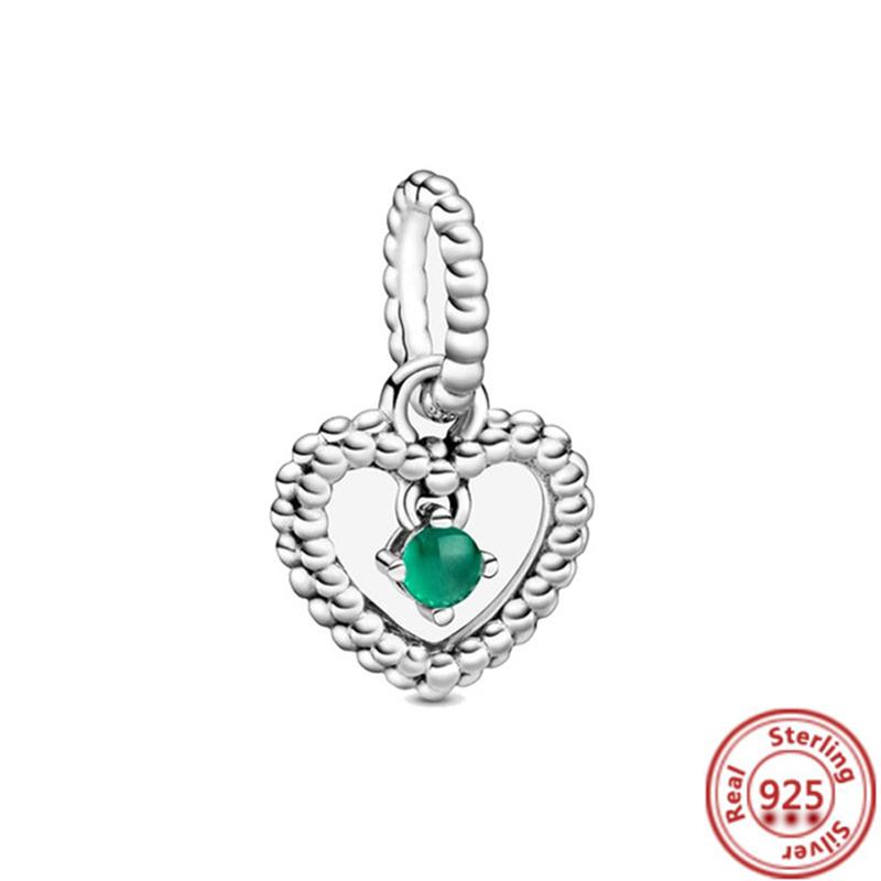 925 Sterling Copper Colorful Zircon Month Star Sign Zodiac Pendant Golden Beads Fit Original Pantaro Charms Bracelet DIY Zircon