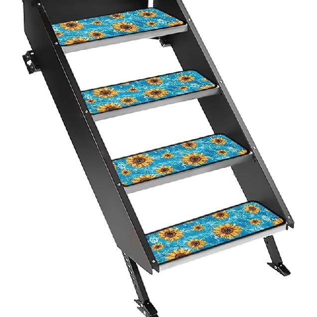 Purple Palm RV Step Covers RV Stair Covers RV Accessories, Non Slip Camper Step Covers, RV Step Rug, Waterproof Essential RV Step Carpet for Trailer