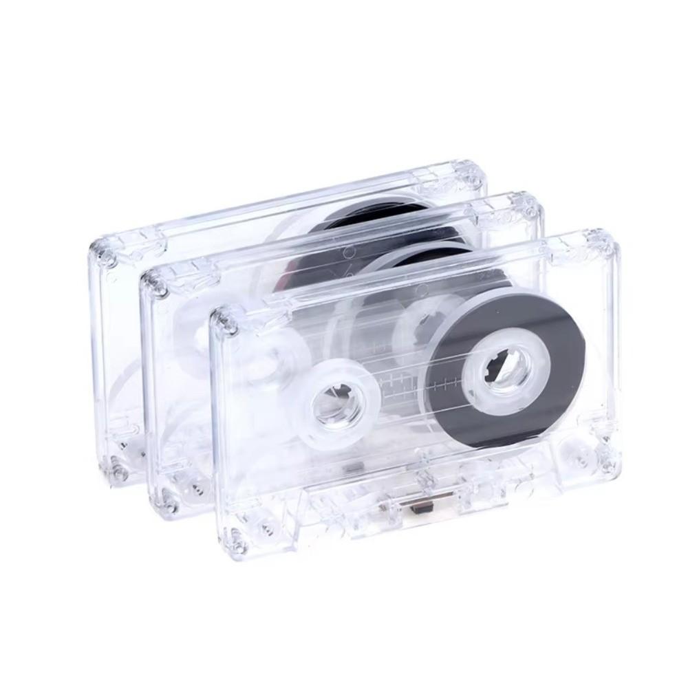 Clear Standard Cassette 45/60/90 Minutes Magnetic Audio Tape Blank Tape Case