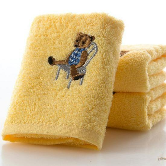 

Мягкое впитывающее детское полотенце для лица из чистого хлопка с золотой вышивкой 50*26 cm жёлтый