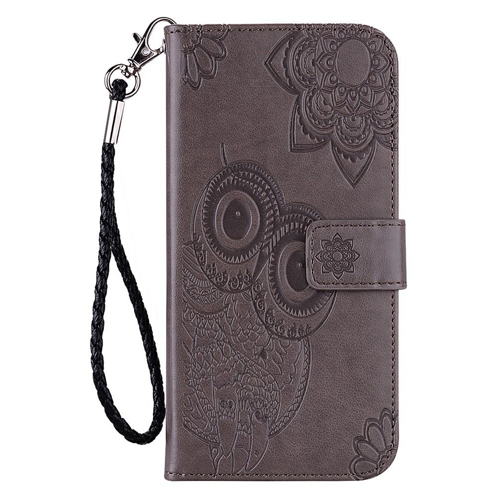 For Samsung Galaxy A56 5G Case Owl Flower Imprinted Leather Cover Wallet with Strap
