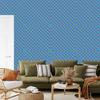 Blue and turquoise checkered wallpaper for living room and bedroom 50x1000