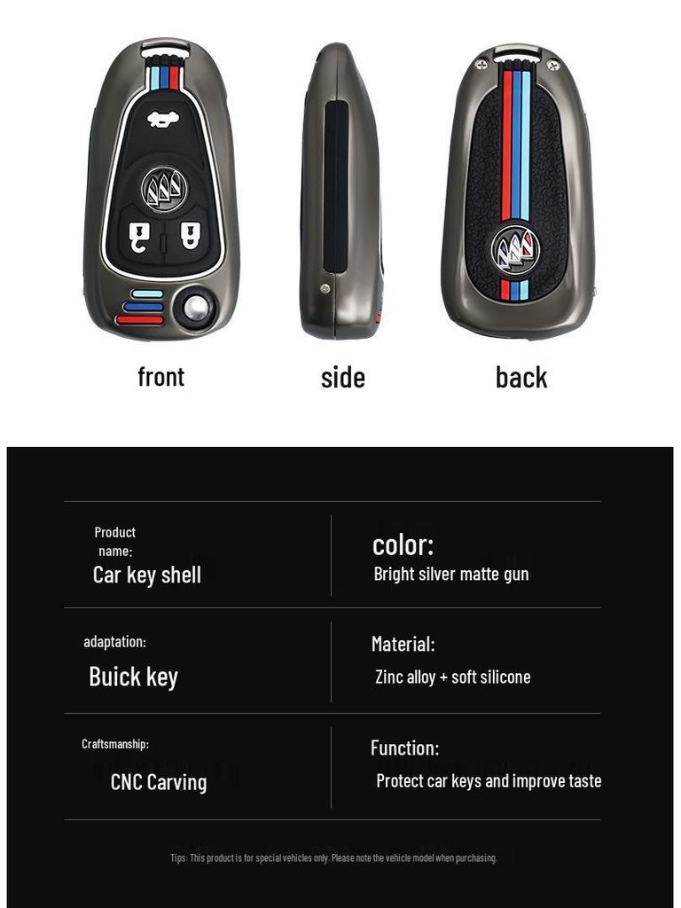 Buick Key Case for Modified Folding Keys: Compatible with Yinglang GT/XT, Junyue, Junwei, Kaiyue Models.