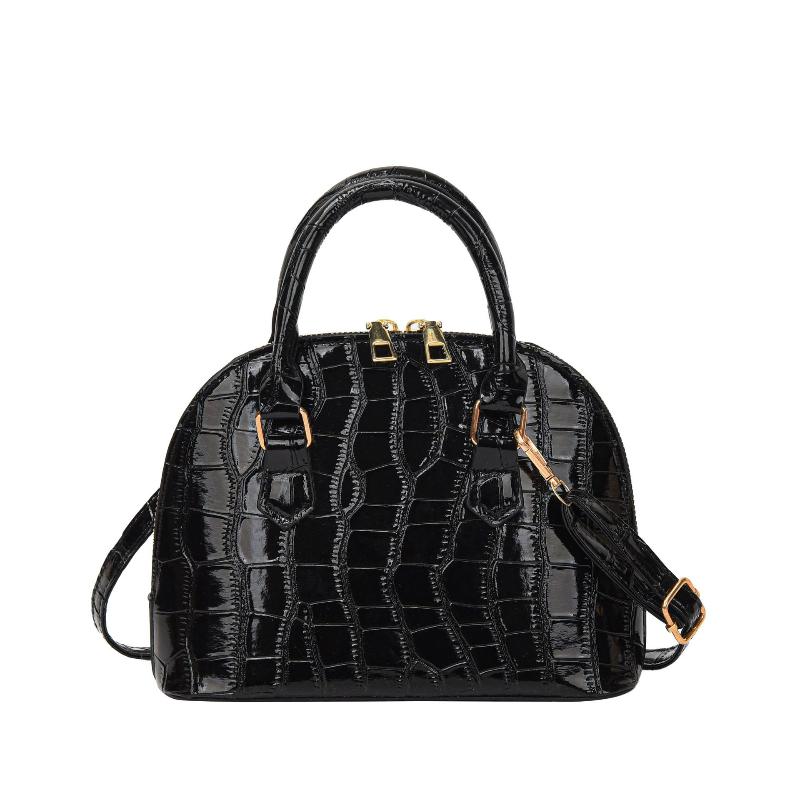 

Women S Crossbody Bag With Elegant Shell Texture Small Baguette Armpit Handbag чёрный