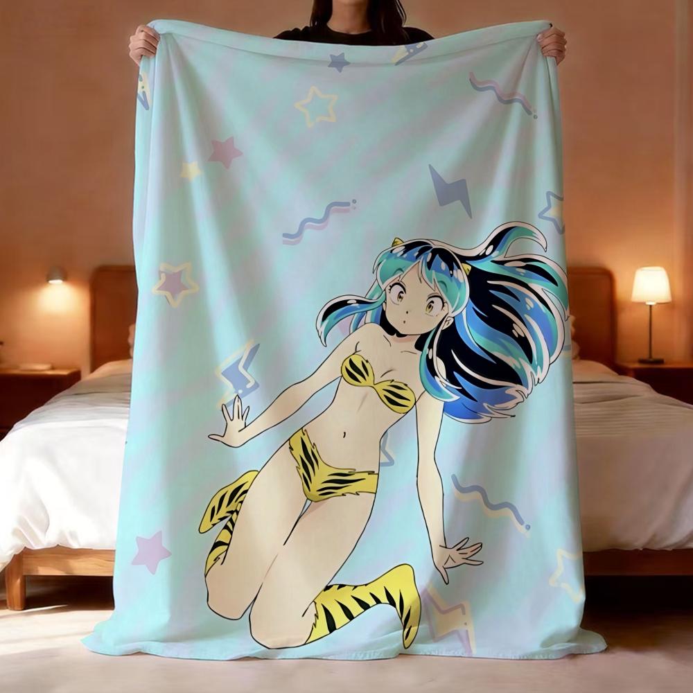 Anime Game Urusei Yatsura Throw Lightweight 240g Flannel Blanket Soft Skin-friendly for Summer Cooling 75X95CM