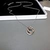 Zircon Interlocking Pendant Necklace - Unique Sweater Chain with Cool Style for Luxurious Fashion.