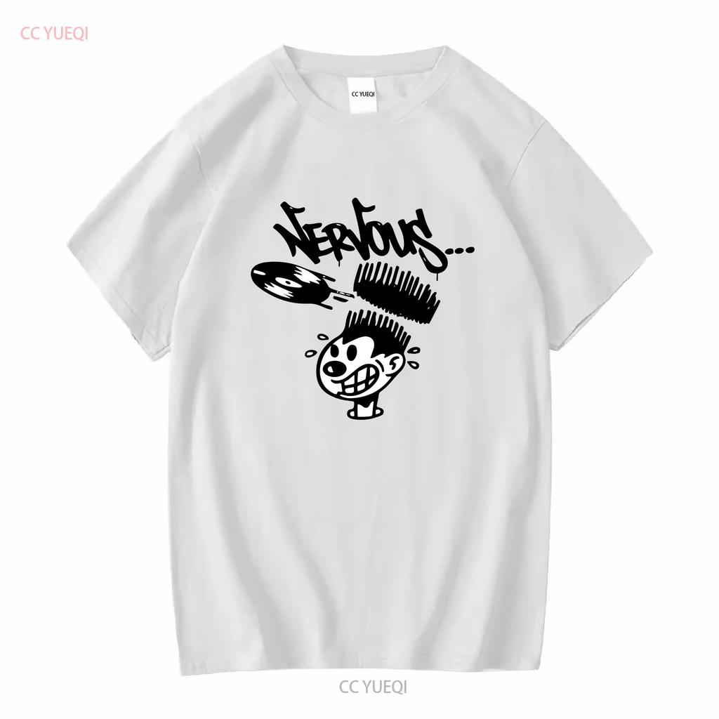 Nervous Records Promo T Shirt Classic Hip Hop Long or Short Sleeves Vintage Washed Slightly Casual Graphic Stretched Versatile