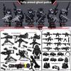 Building Blocks Ghost Military Minifigures Fully Armed SWAT Boys Assemble Heavy Weapons Toys