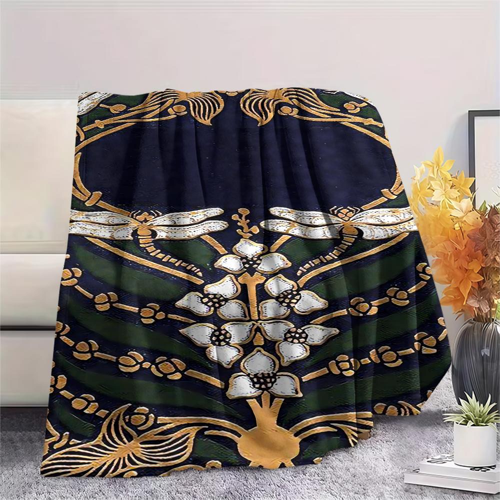 Couverture en flanelle imprimée avec des motifs vintage et magnifiques, Haute qualité, Confortable pour toutes les saisons, Décoration intérieure, Chaleur et confort, Parfait pour les cadeaux de Noël