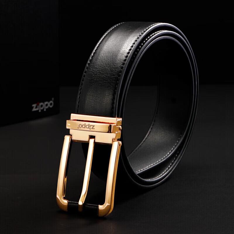 ZIPPO Men's Genuine Leather Pin Buckle Belt