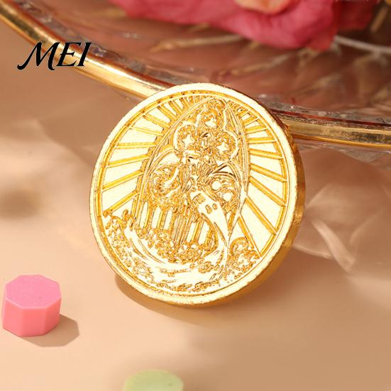 Decorative Stamp Replacement 10 Pcs Wax Seal Head Replacements, Vintage Flower Pattern Sealing Retro Handbook Embellishment Brass Heads for Envelope,