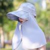 Portable Adjustable Fisherman Hat Uv Protection Solid Color Sunshade Sun Hat Mask Hat Summer