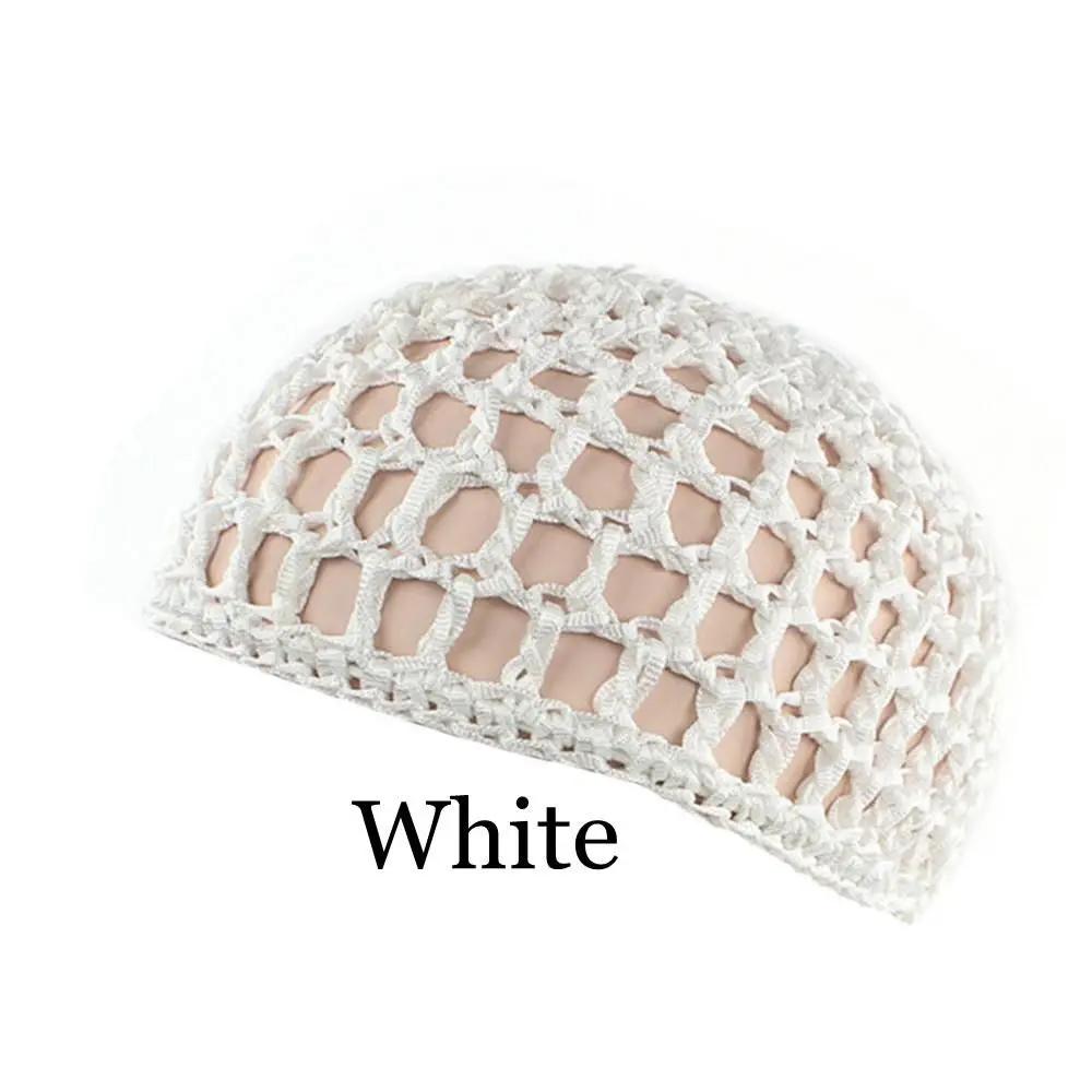 Soft Rayon Knit Snood Hat Mesh Hair Net Hair Care Cap Crochet Sleeping Night Cover Turbans