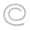 45CM New Shiny Heart Rhinestone Necklace Hip Hop Tennis Chain Bracelet Fashion Rock Party Jewelry