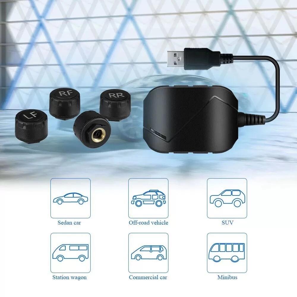 USB TPMS Däcktrycksövervakningssystem Android TPMS Reservdäck Intern Extern Sensor För Bilradio DVD-spelare
