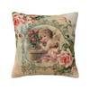 Husă de pernă decorativă nordică cu îngeri drăguți, personalizată, pentru decorarea camerei de zi, estetică renascentistă cu flori, perne pentru canapea