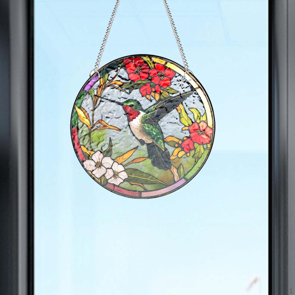Colorful Decorative Hanging Stained Glass Gift Acrylic Bird Ornament for Outdoor Bedroom