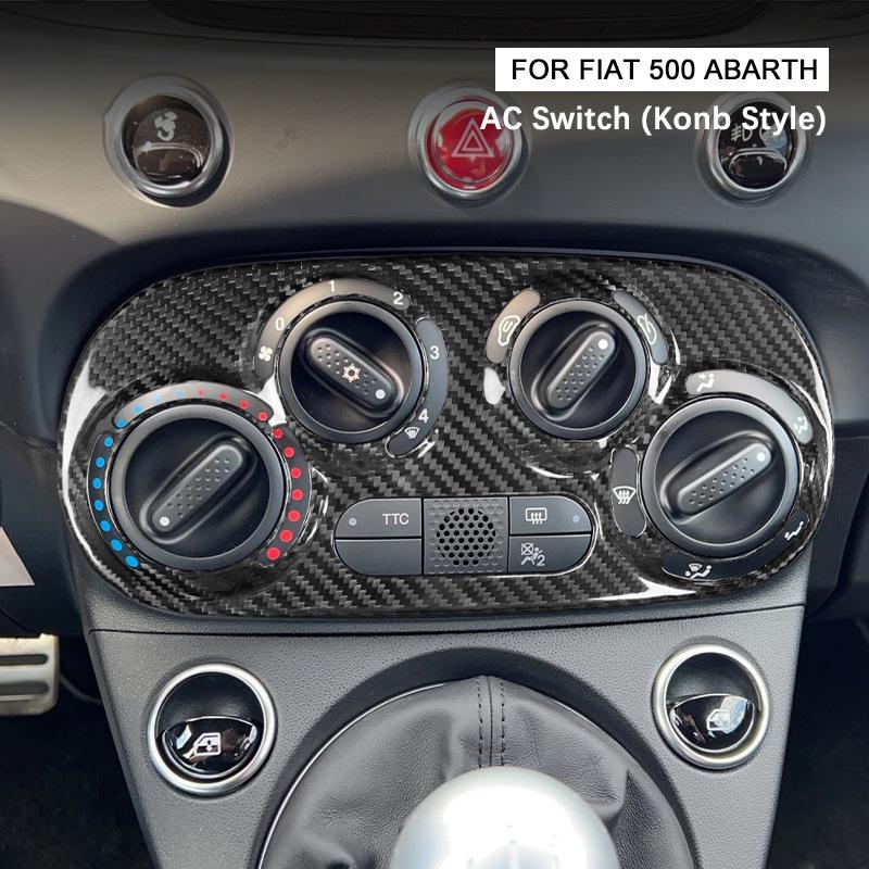 Carbon Fiber AC Switch Frame Sticker for Fiat 500 Interior