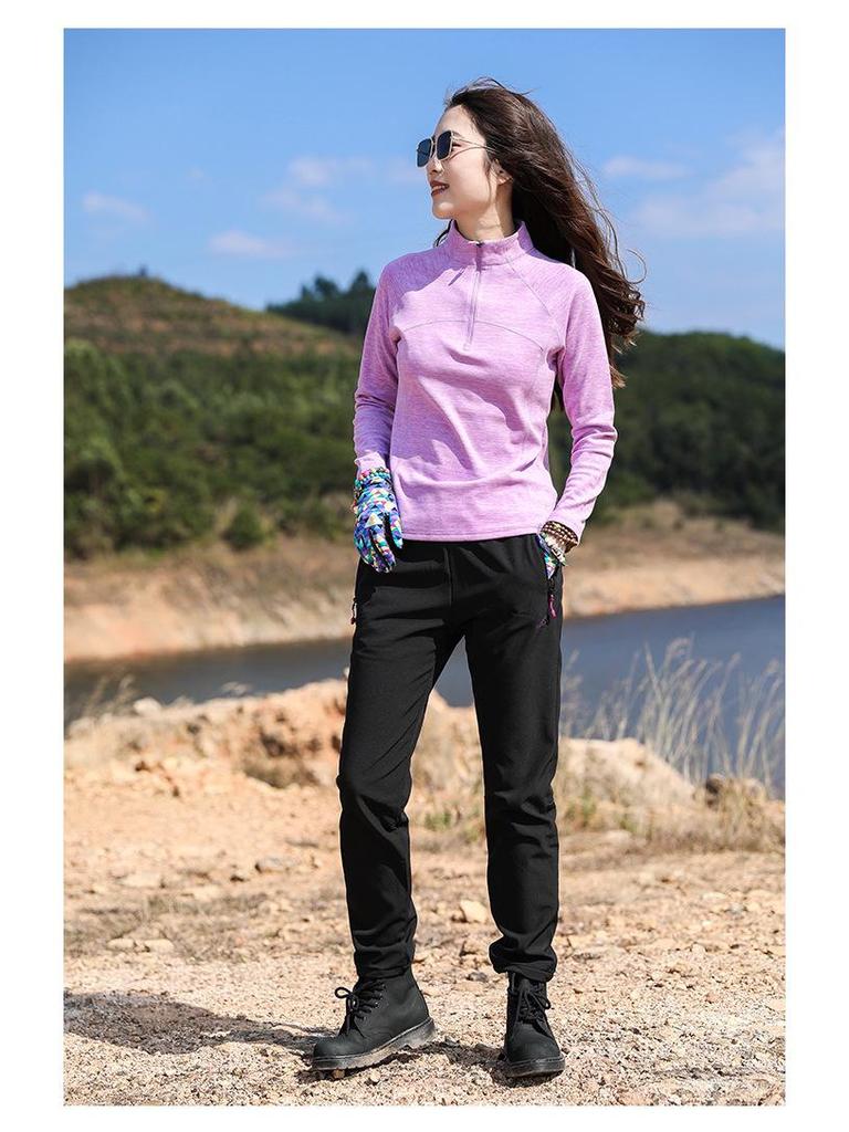 Women's Outdoor Fleece Jacket - Long Sleeve Base Layer for Hiking & Mountaineering