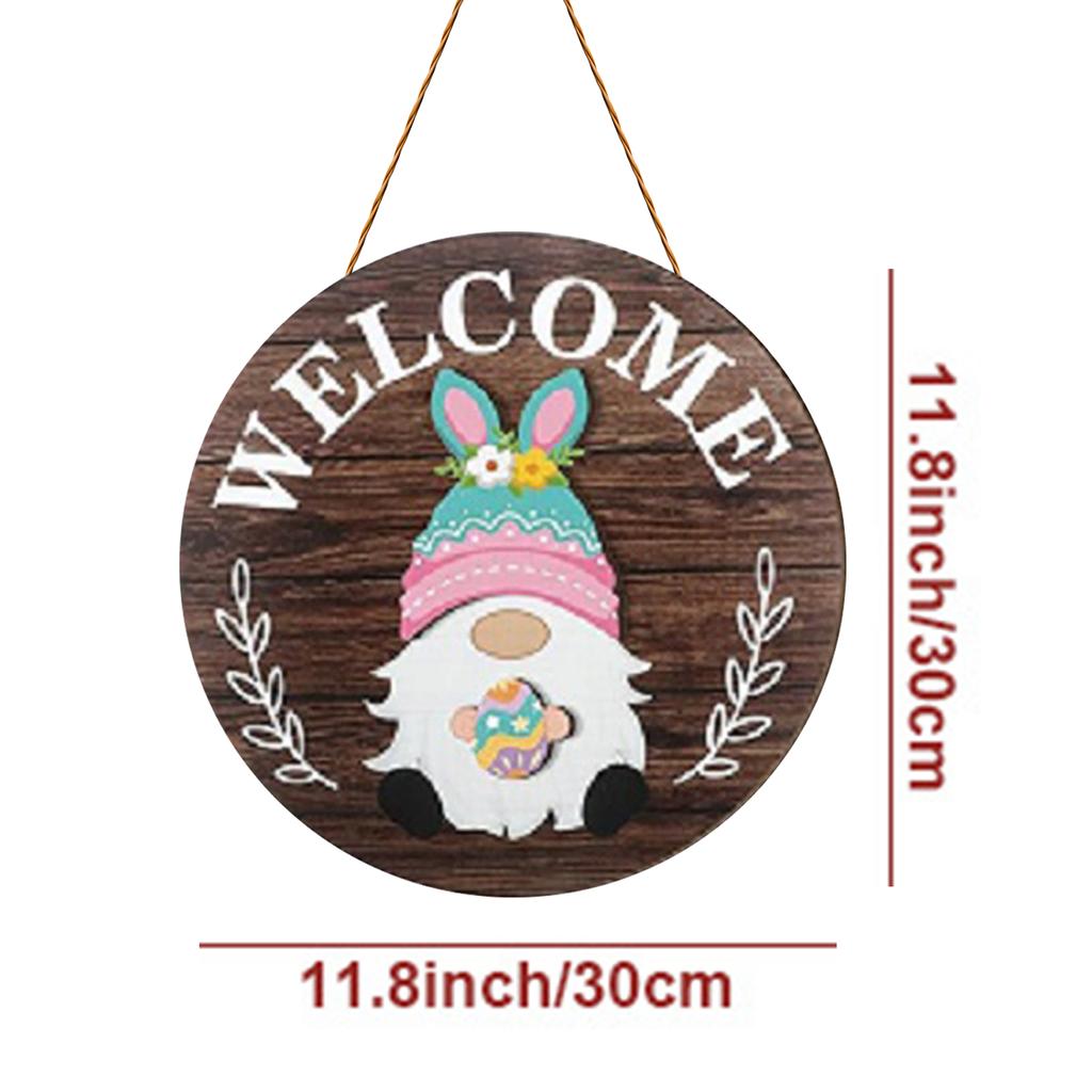 Halloween Gnome Welcome Sign with Magnetic Removable Hats DIY Gnome Door Sign Decor Multi-Purpose Creative Wood Decoration Plate