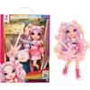 Rainbow High Jr High Rock Band - Bella, Pink 9-inch Fashion Doll with Guitar, Custom Stickers, Poseable, Suitable for Children Aged 4 and Above
