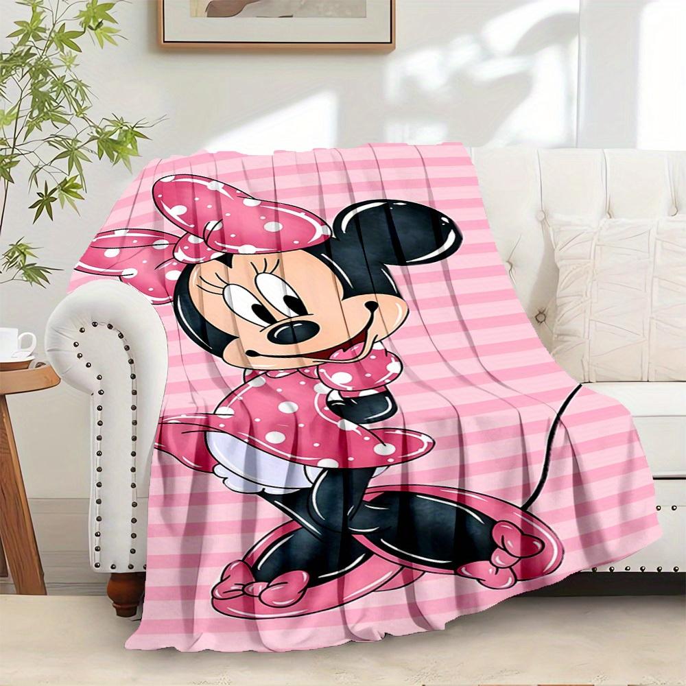 1pc Flannel Minnie Mouse Pink Polka Dot Bedding Throw Blanket Sofa 75x90cm