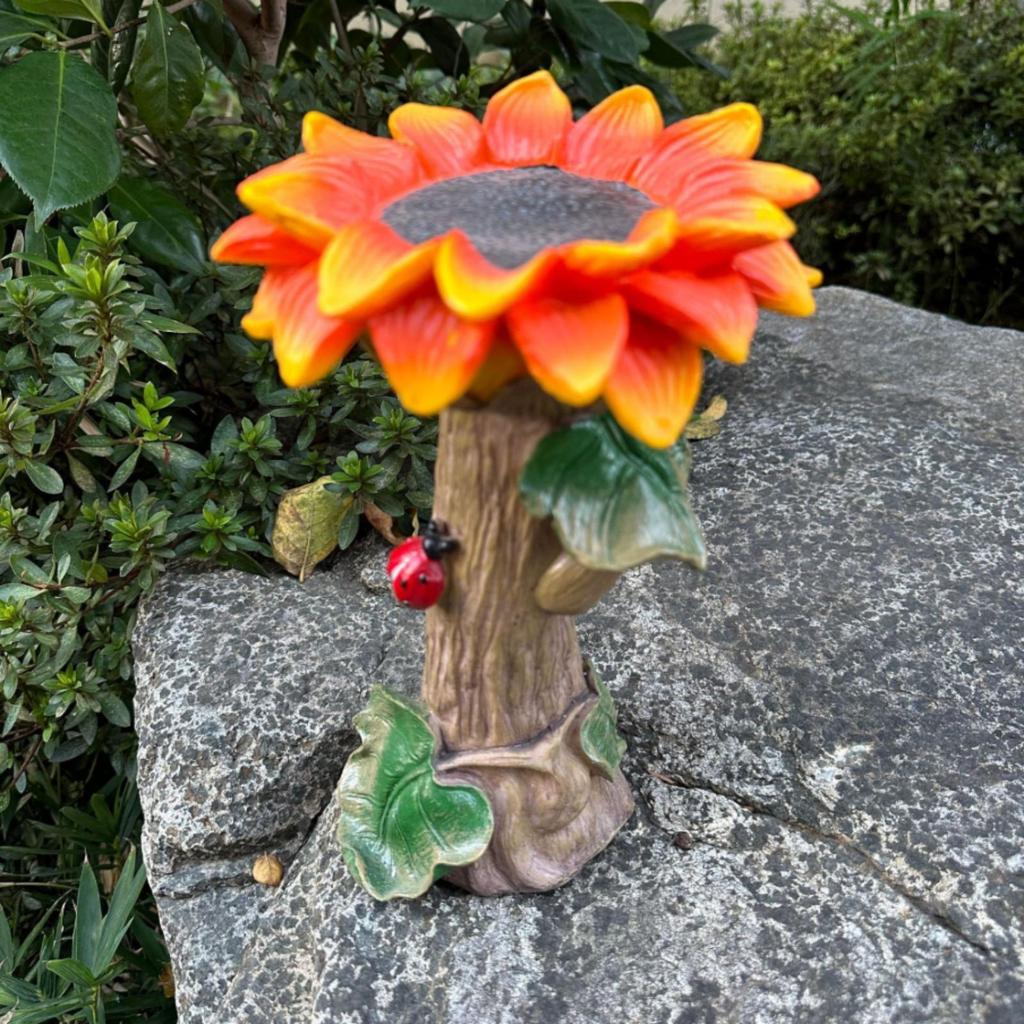 Resin Garden Bird Feeder Ornament Stable for Patio