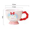 Hand Drawn Relief Breakfast Cup Ceramic Mug Large Capacity Cute and Creative Milk Cup Coffee Cup Home Decoration Gift Cup