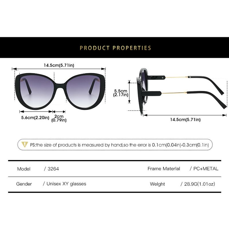 Korean Version Personality Large Frame CatEye Sunglasses Outdoor UV400 Luxury Sunglasses Women Fashion Travel Decoration Eyewear