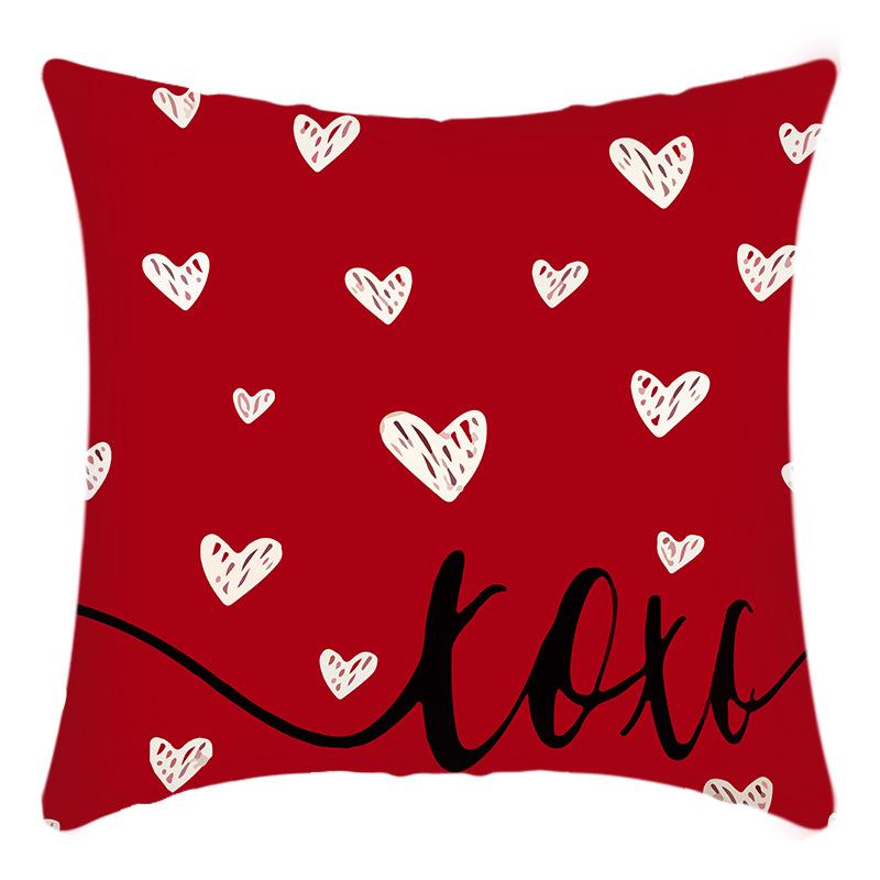 Linen Digital Printing Valentine's Day Cushion Cover Nordic Festival Home Sofa Office Cushion Love Cushion Cover