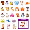 50 Mini Animal Stickers Q Version Animal Doodle Stickers Cartoon Cute Student Children Handbook Material Stickers