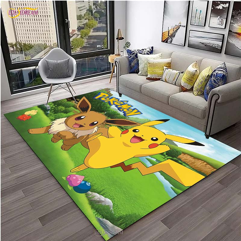 Pokemon Pikachu Κινούμενα Σχέδια Anime Χαριτωμένο Χαλί για Σαλόνι Υπνοδωμάτιο Χαλί Κουζίνας Πόρτας Παιδικό Αντιολισθητικό Πατάκι Δαπέδου Alfombra Δώρο Γενεθλίων