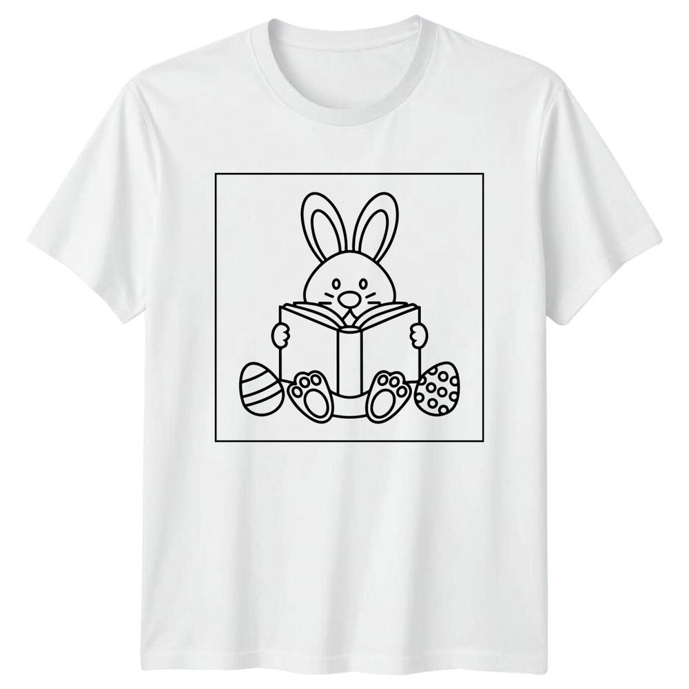 Easter Bunny Reading Book Holidays Unisexs TShirt Unisexs Tee Graphic b S