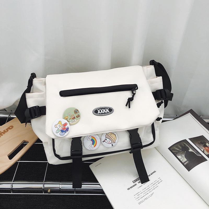 Korean-Style Versatile Messenger Backpack: Trendy Large-Capacity Crossbody for College Students