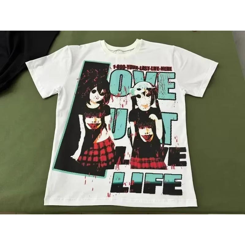 Harajuku Retro Drolandmiller Ansiktstryck Goth Stil Grafiska T-shirts Män Kvinnor T-shirt Streetwear Y2k Toppar Herrkläder T-shirt
