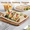 Biodegradable Compostable Taco Trays 50-Pack, 3-Compartment Disposable Tableware for Party Supplies, Made from Sugarcane Fiber