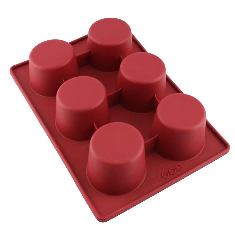 6 Holes DIY Silicone Molds Round Shape Cupcake Baking Pans Baking Accessories Non-stick for Chocolate Cake Jelly Pudding