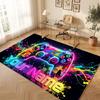 Neon Colorful Theme Crystal Velvet Floor Rug Personalized Custom Name Text Warm Carpet Home Decoration