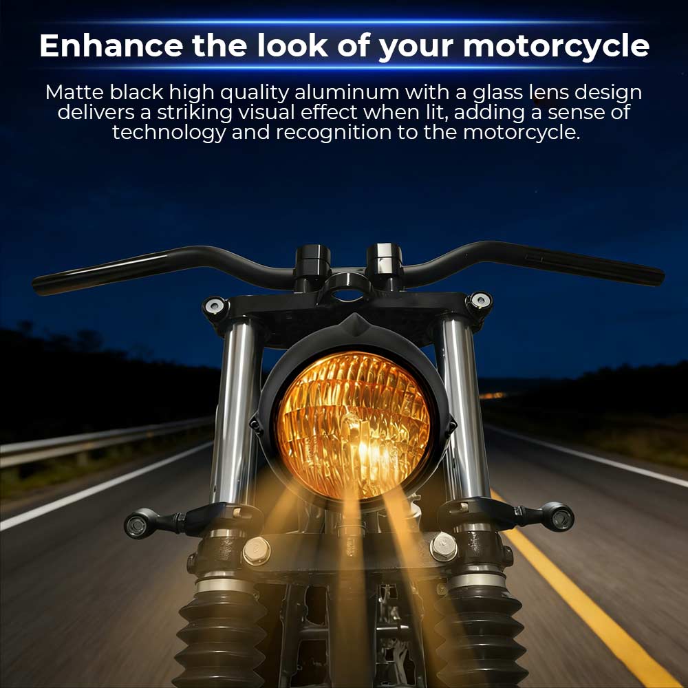 4.5 Inch Round Motorcycle Headlight H4 Headlamp Amber Lamp For Harley Kawasaki Honda Yamaha Suzuki Chopper Cafe Racer
